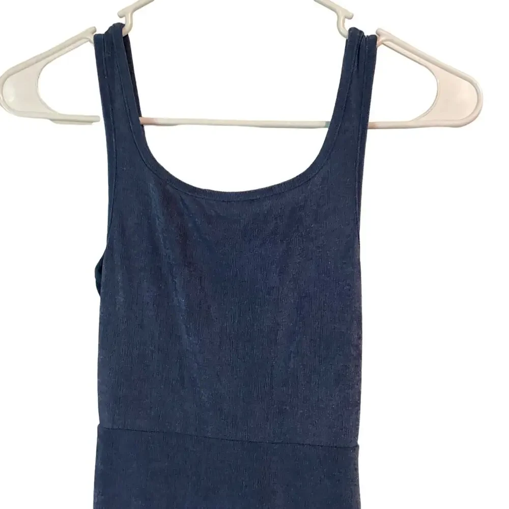 1144 NWOT Cider Rouched Asymmetrical Bodycon Blue Dress Size Extra Small